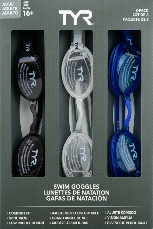 TYR Adult Swim Goggles 3-Pack, Ages 16+ product photo 2