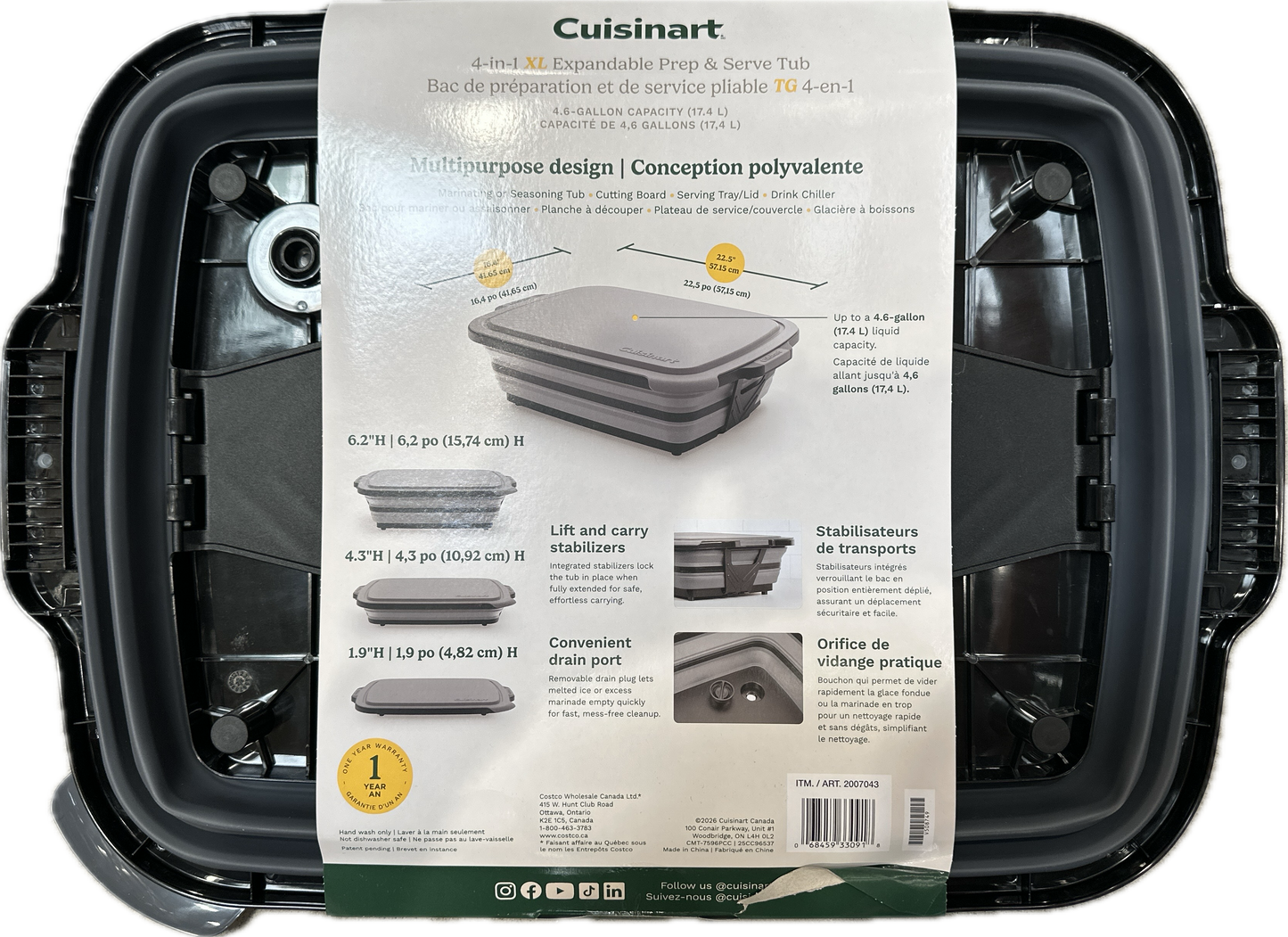 Cuisinart 4-in-1 Expandable Prep & Serve Tub - 17.4 L product photo 3
