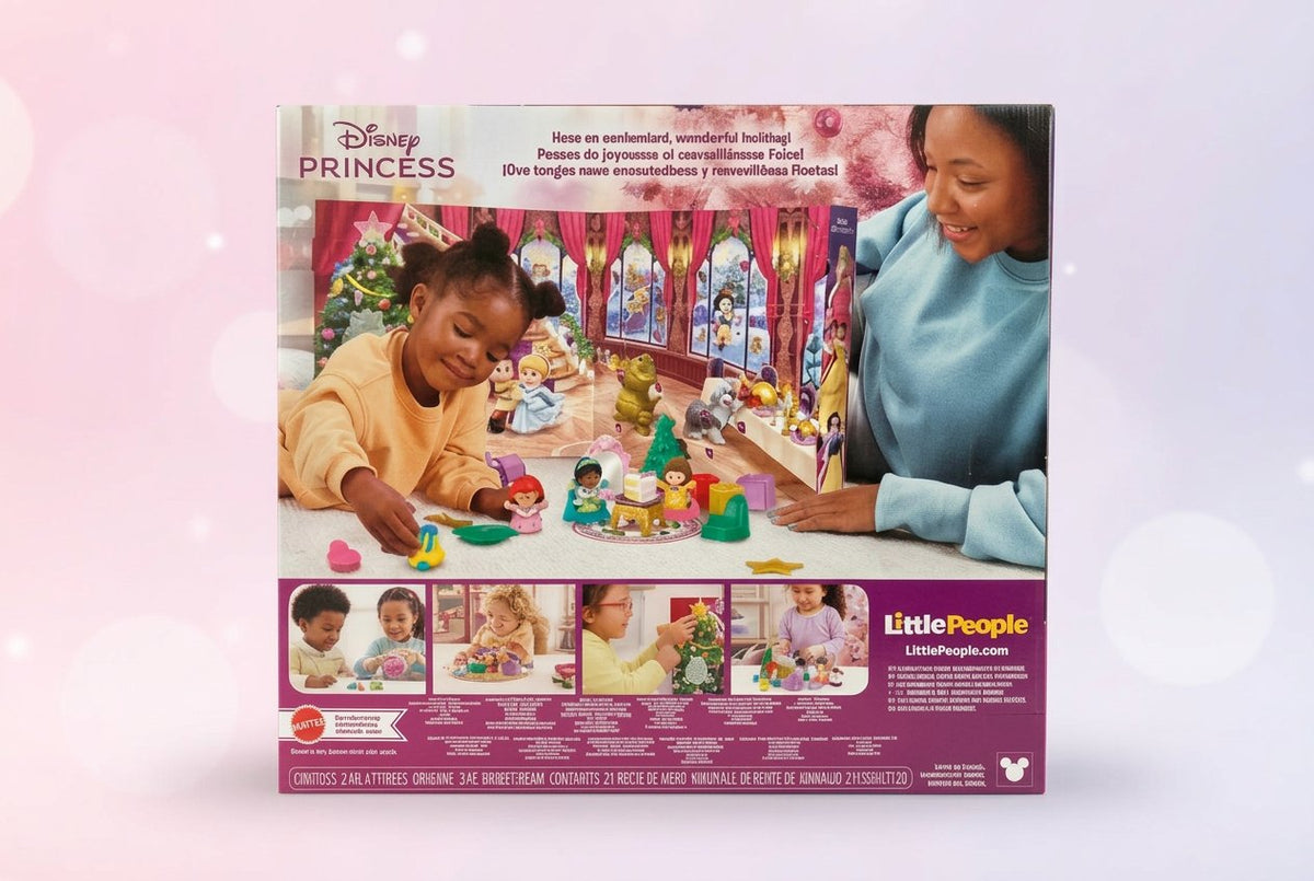 Disney Princess Little People toy set packaging with children playing