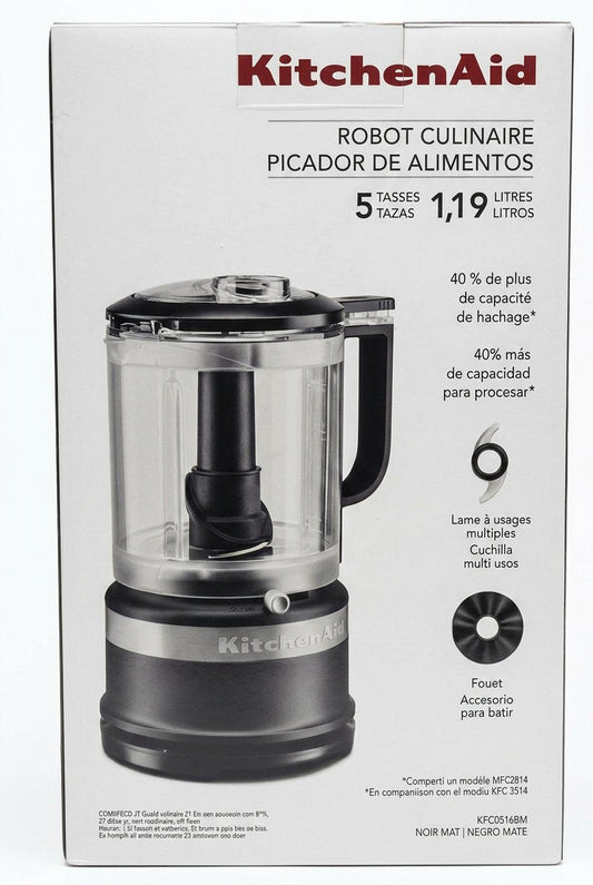 KitchenAid 5-cup matte black food chopper retail package