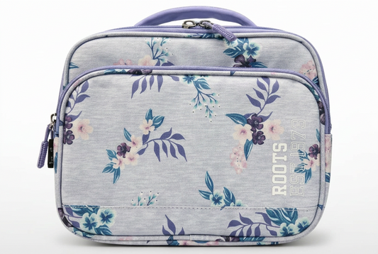 Floral-patterned lunch bag with 'Ruds' branding on a white background