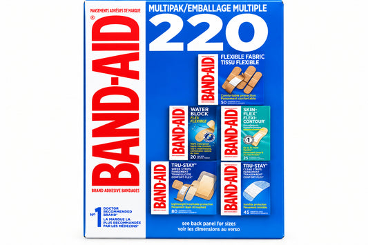 Band-Aid Brand Adhesive Bandages Multipak, 220 Count - front of box
