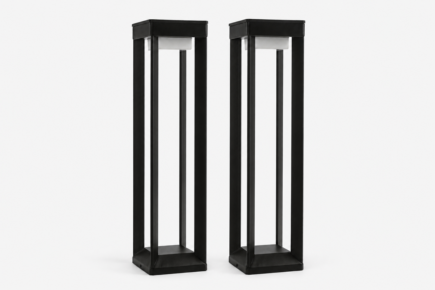 Prisma Solutions solar pathway bollard lights set of 2 on a clean background
