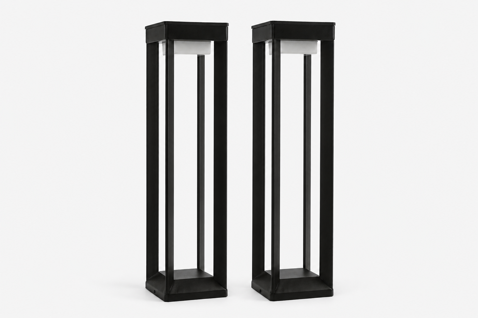 Prisma Solutions solar pathway bollard lights set of 2 on a clean background