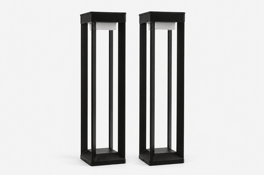 Prisma Solutions solar pathway bollard lights set of 2 on a clean background