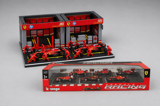Bburago 1:43 Ferrari Formula Racing Paddock & 6-Car Collection Set product photo 1