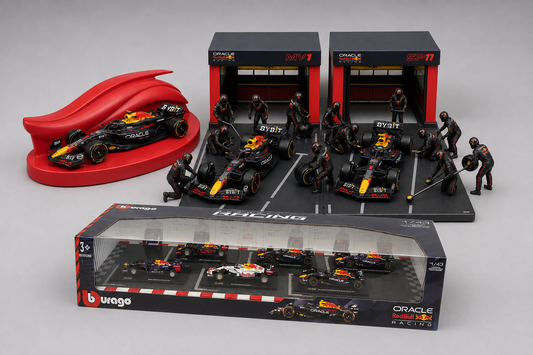 Bburago 1:43 Oracle Red Bull Racing Paddock & 6-Car Collection Set product photo 1