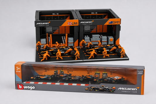 Bburago 1:43 McLaren Formula Racing Paddock & 6-Car Collection Set product photo 1