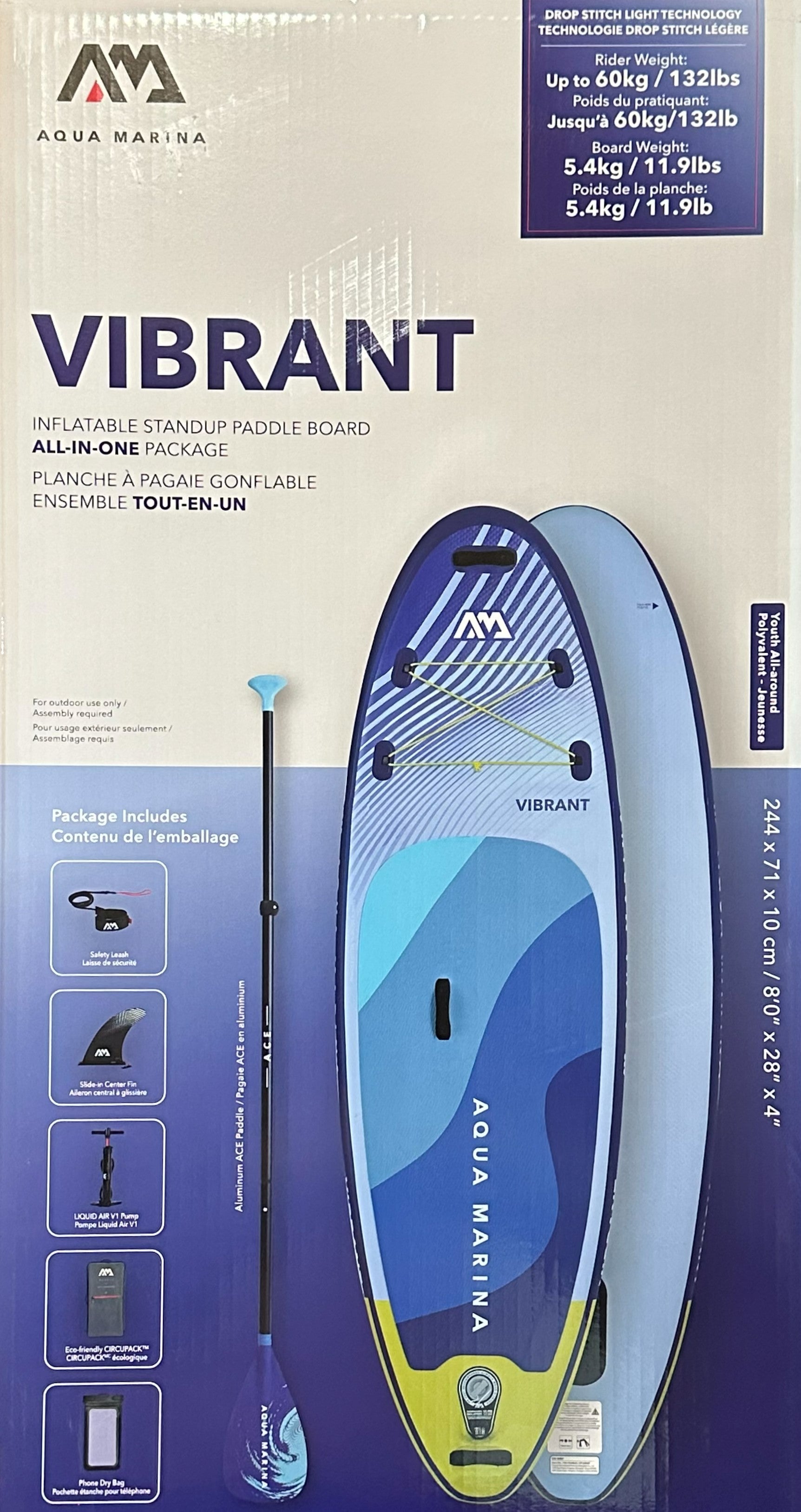 Aqua Marina Vibrant BT-24VIP Youth Inflatable Stand-Up Paddle Board - All-in-One Package product photo 2