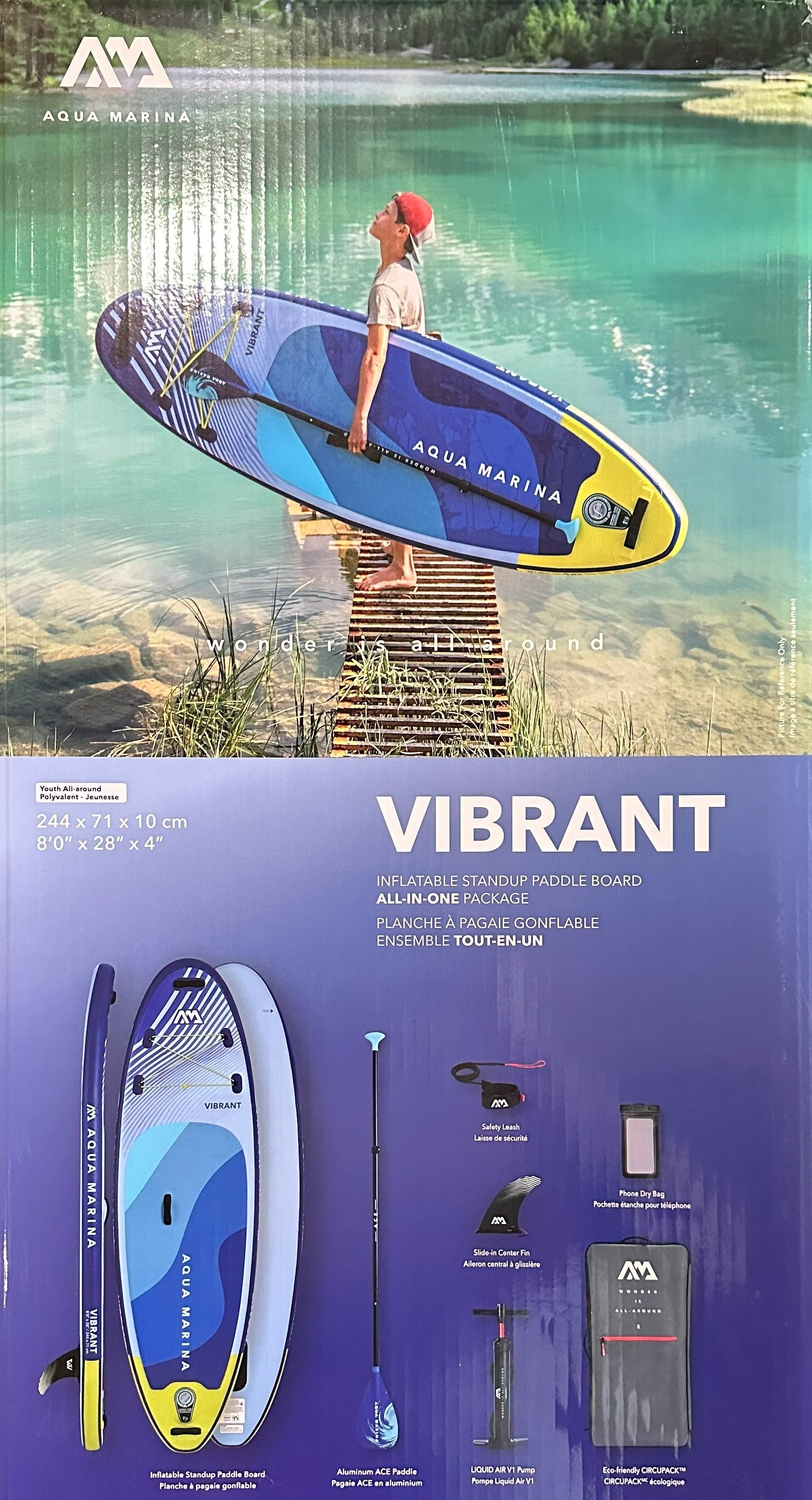 Aqua Marina Vibrant BT-24VIP Youth Inflatable Stand-Up Paddle Board - All-in-One Package product photo 3