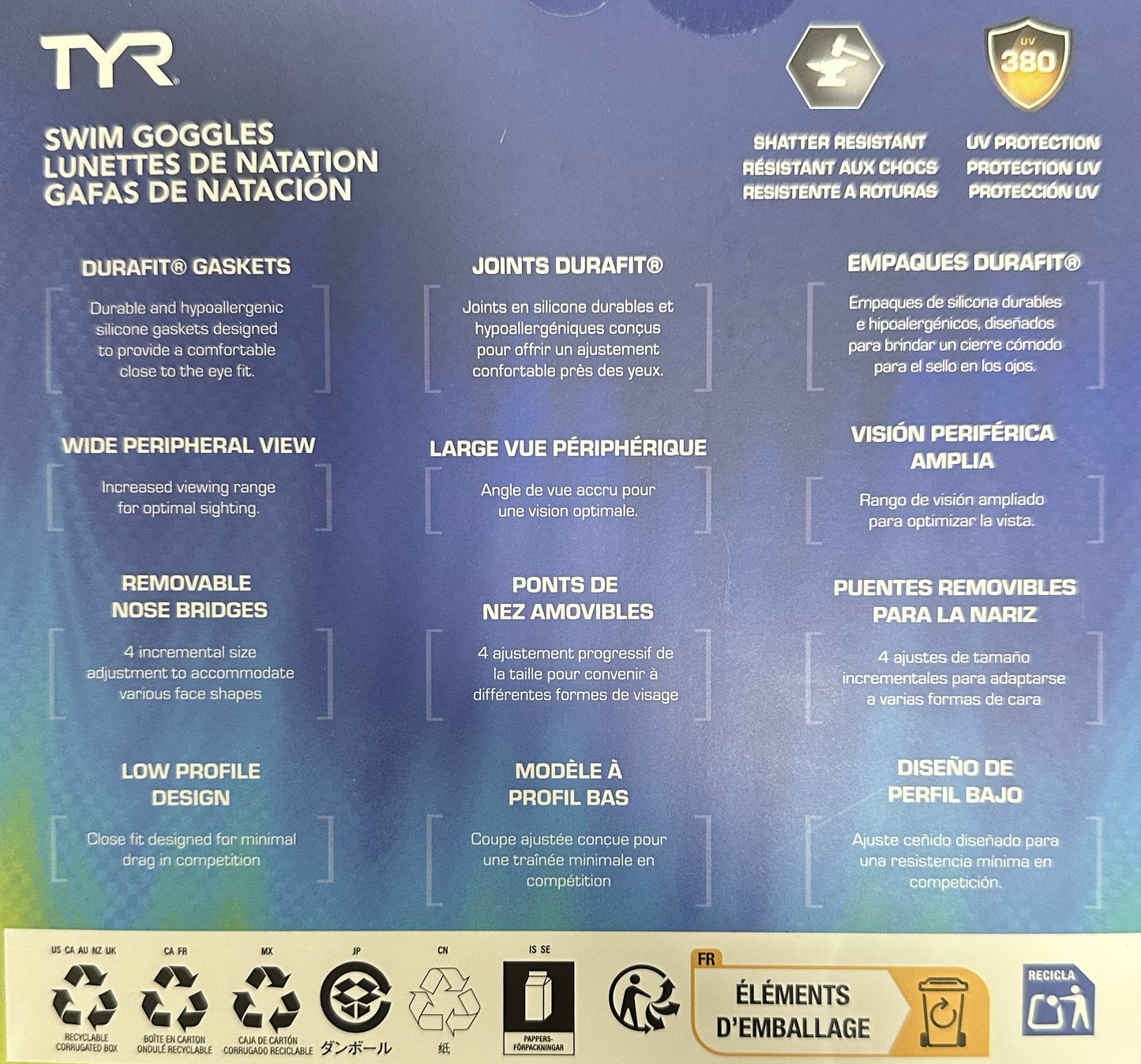 TYR Junior Swim Goggles 3-Pack, Ages 10+ product photo 3