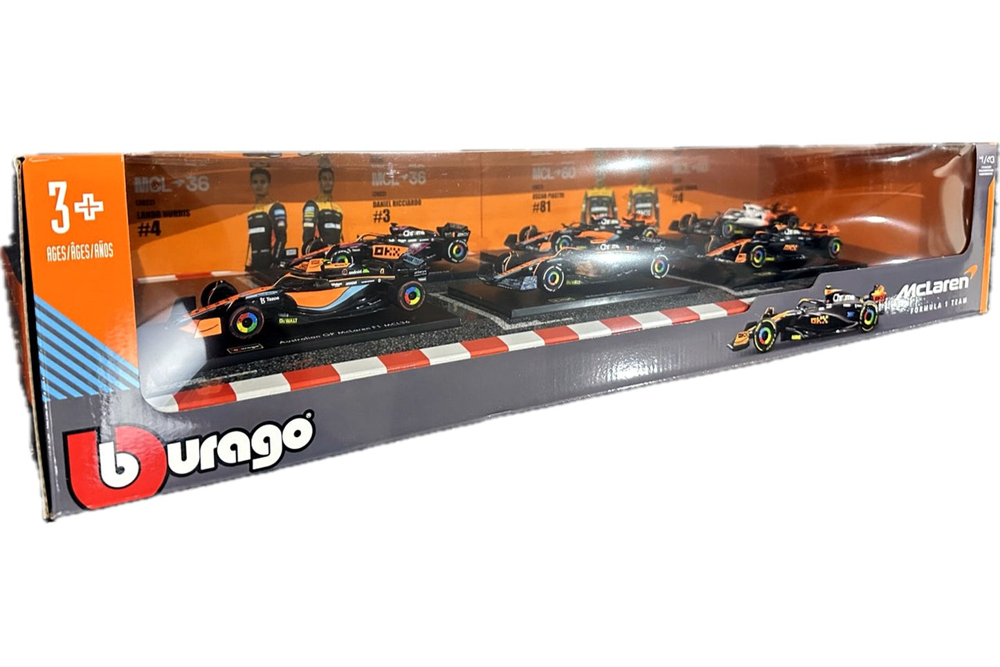 McLaren Formula Racing six-car set angled package view