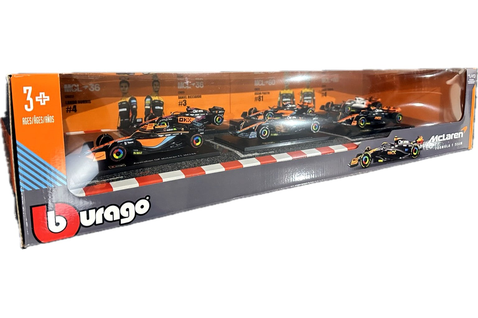 McLaren Formula Racing six-car set angled package view