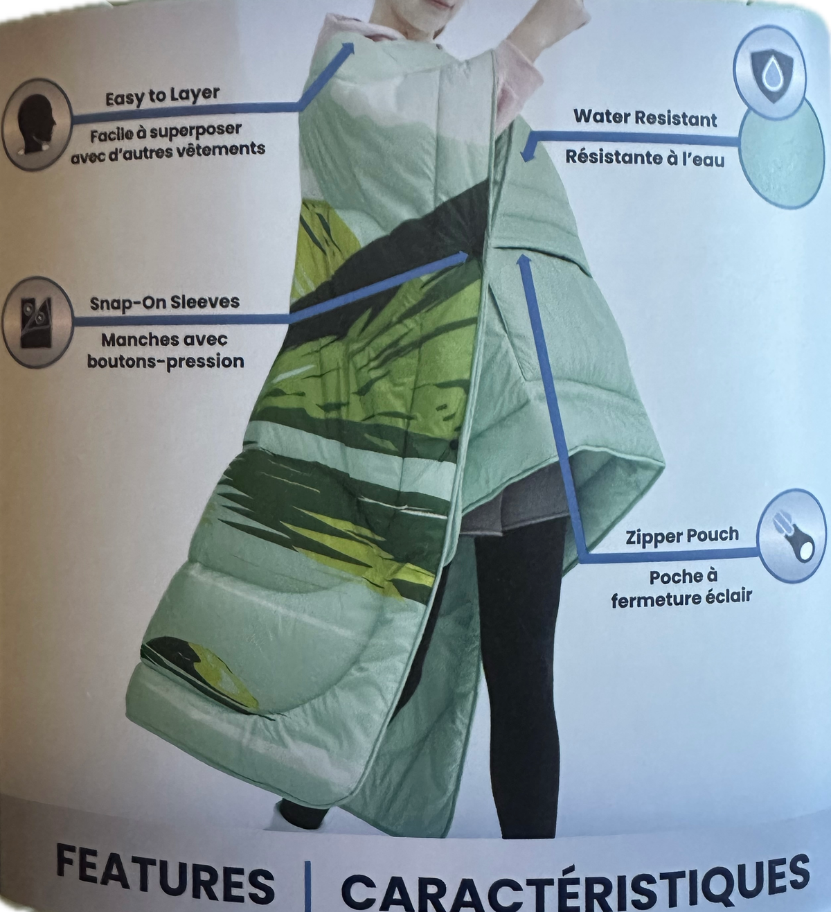 Below Zero 2-in-1 Wearable Outdoor Blanket - Green, 137 x 193 cm product photo 4