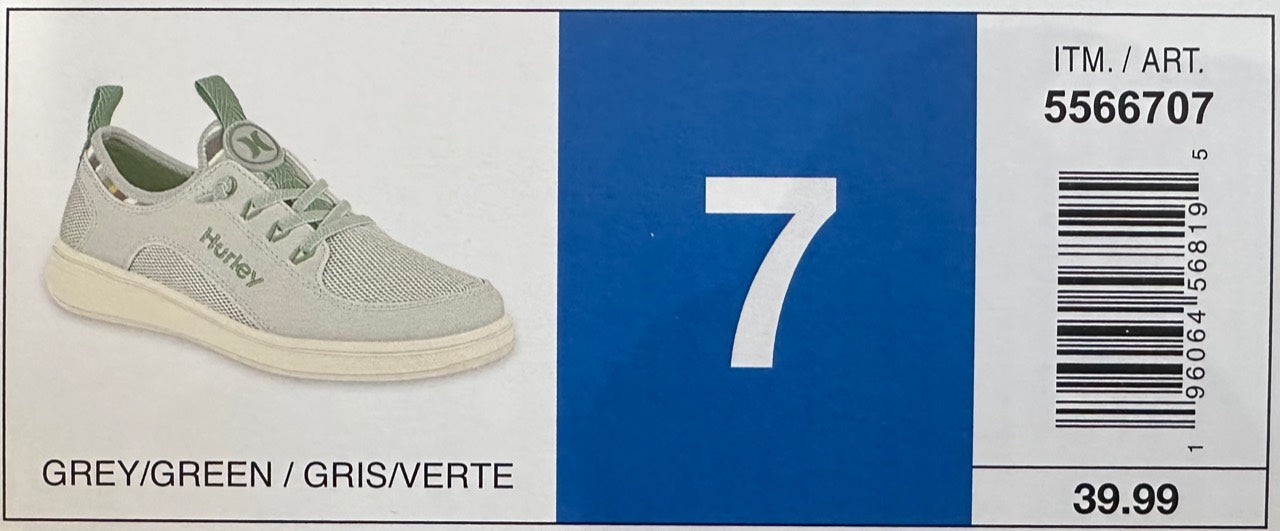 Hurley Castaic Womens Casual Shoe - Grey/Green product photo 6