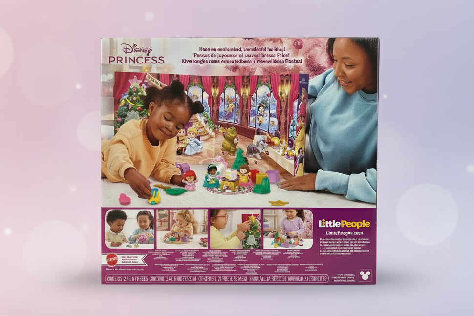 Disney Princess Little People toy set packaging with children playing