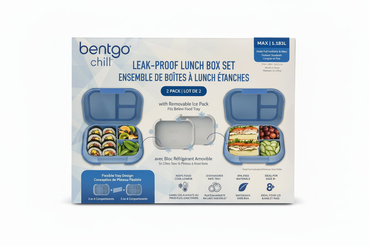 Bentgo Chill leak-proof lunch box set packaging on a dark surface