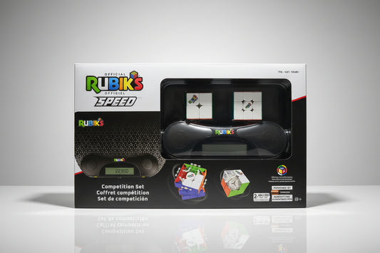 Rubik's Speed cube packaging with Rubik's logo and product images.