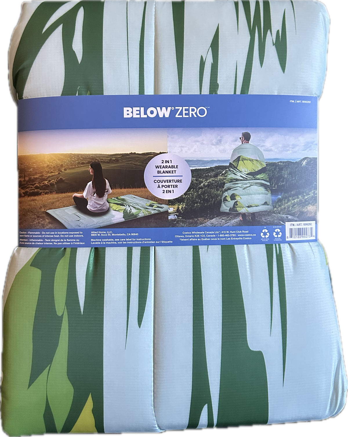 Below Zero 2-in-1 Wearable Outdoor Blanket - Green, 137 x 193 cm