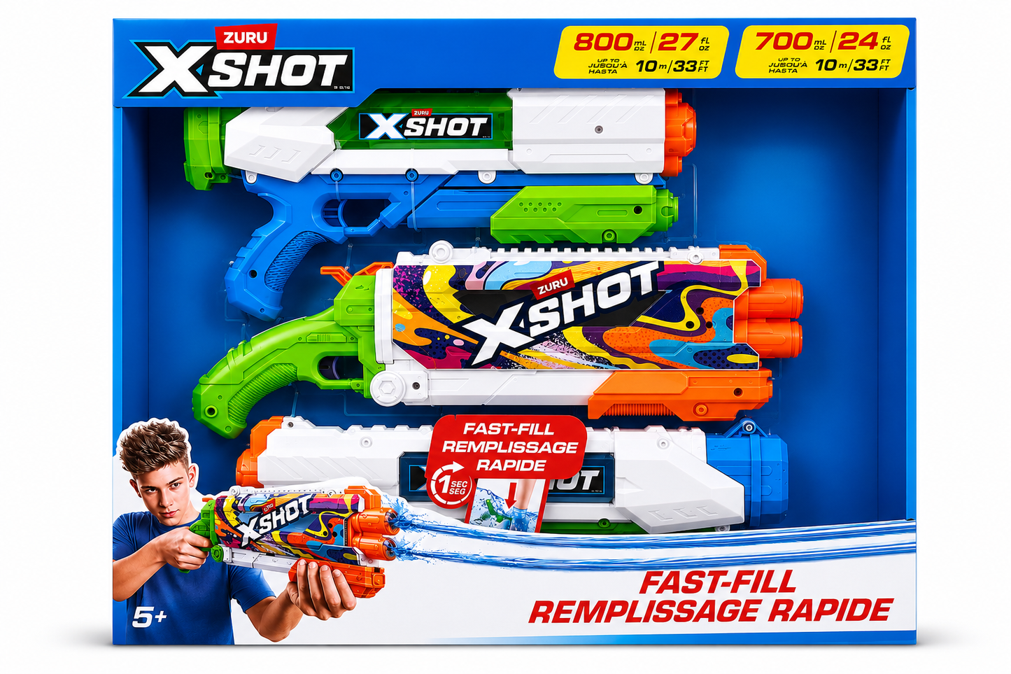 Ensemble de pistolet à eau à remplissage rapide Zuru X-Shot