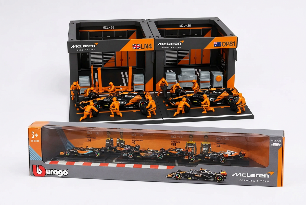 Bburago 1:43 McLaren Formula Racing Paddock & 6-Car Collection Set product photo 1
