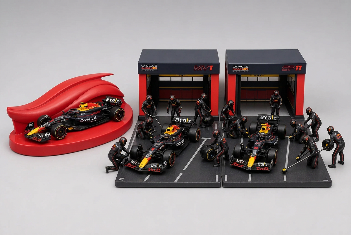 Bburago 1:43 Oracle Red Bull Racing Paddock & 6-Car Collection Set product photo 2