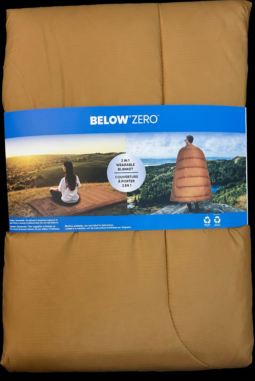 Below Zero 2-in-1 Wearable Outdoor Blanket in Tan, 137 x 193 cm