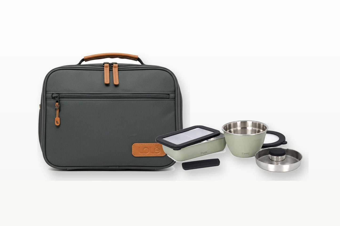 Lole Lunch Bag & S'well Bento Box Bundle - Grey/Sage bundle hero image
