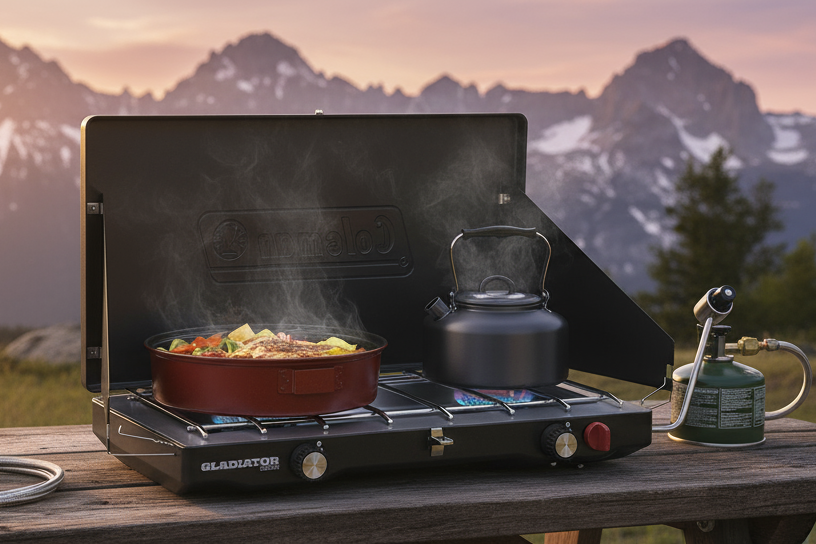 Réchaud de camping portable au propane Coleman Gladiator à 2 brûleurs