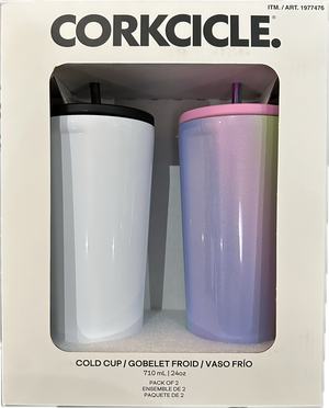 Corkcicle Cold Cup 24 oz 2-Pack in White/Rainbow