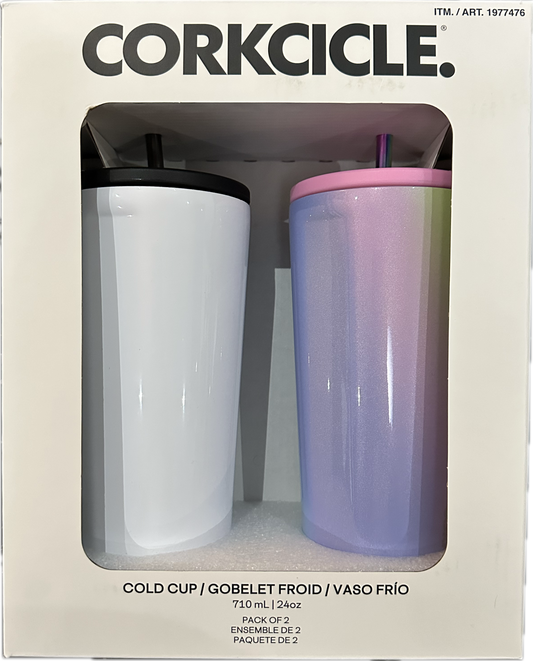 Corkcicle Cold Cup 24 oz 2-Pack in White/Rainbow