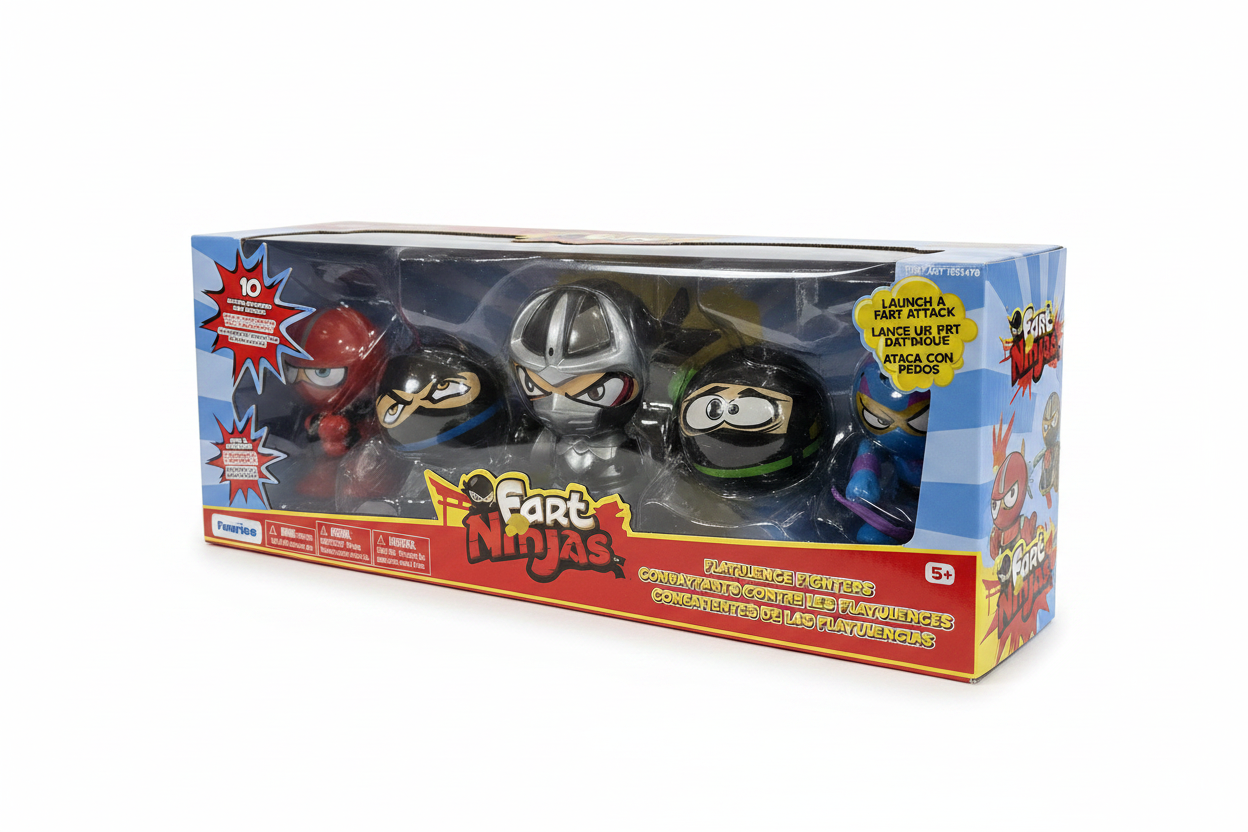 Fart Ninjas Flatulence Fighters 5-Pack Set | 10 Motion-Activated Fart Sounds | Ages 5+