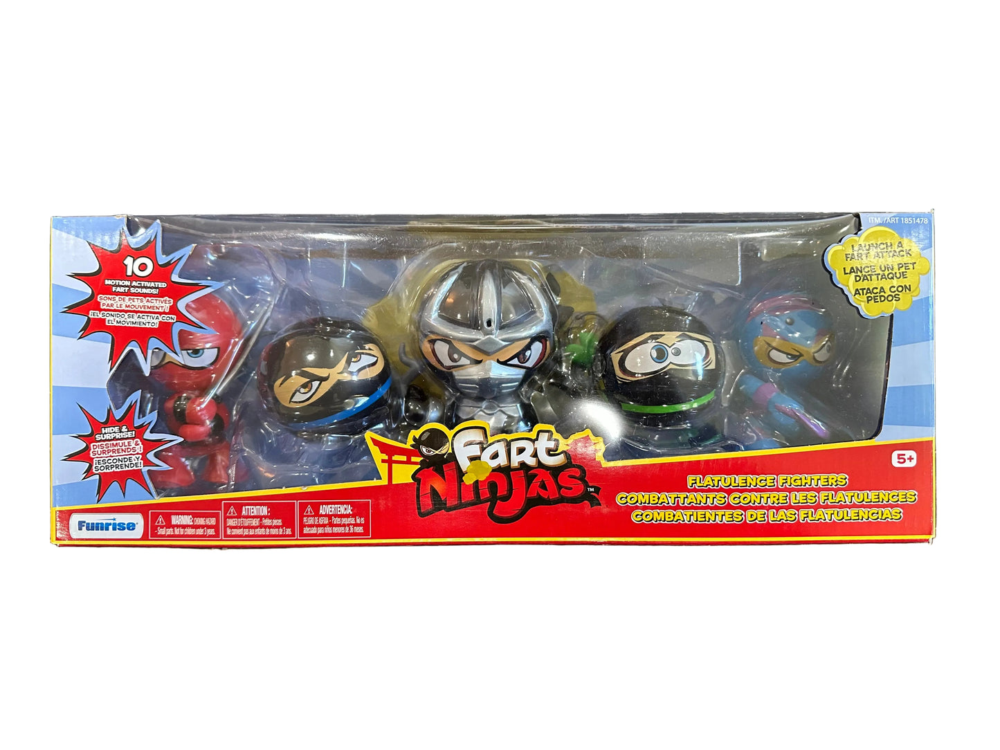 Fort Ninjas toy figure set packaging on a black background