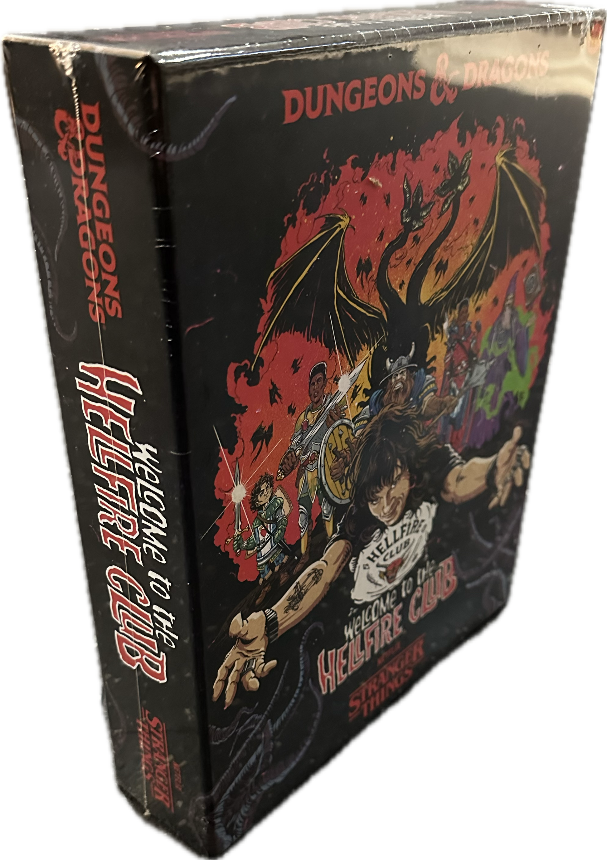 Three-quarter view of the sealed Dungeons & Dragons Stranger Things game box