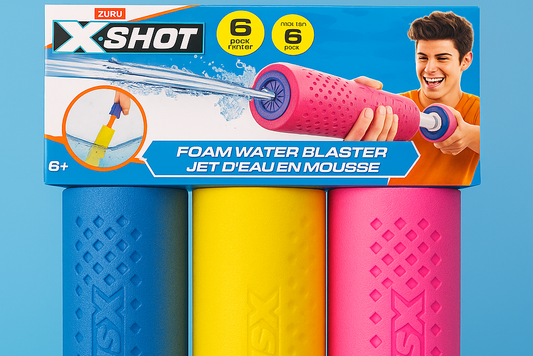 6 Pack - X-Shot Foam Water Blaster Cylinders Variety Set