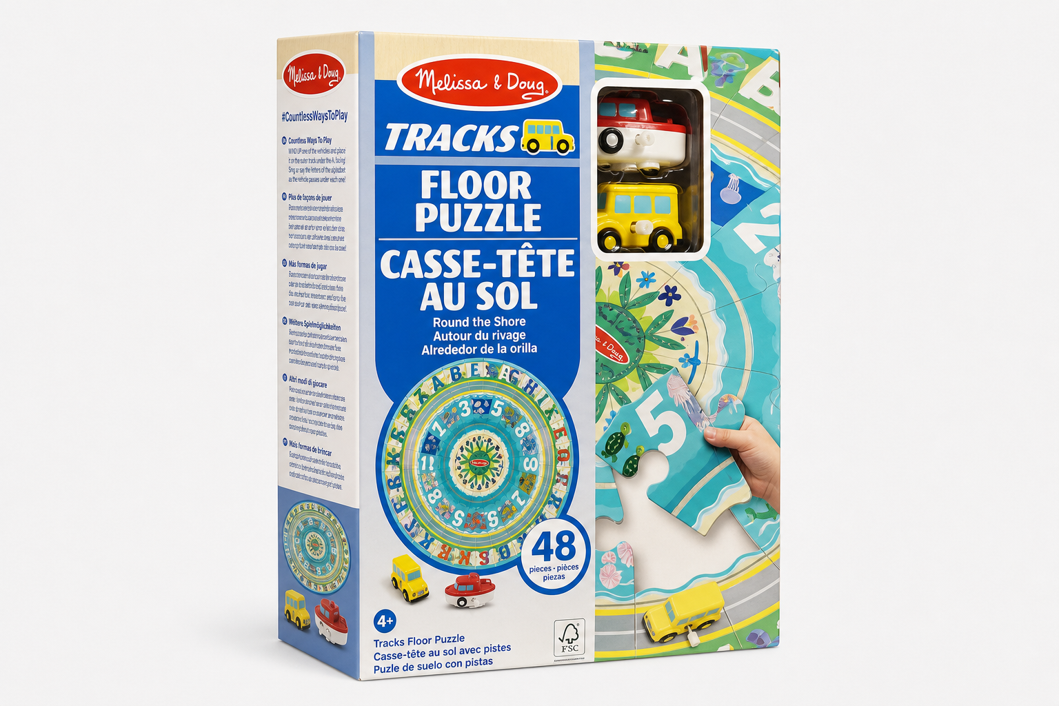 Melissa & Doug Tracks Floor Puzzle Round the Shore retail box