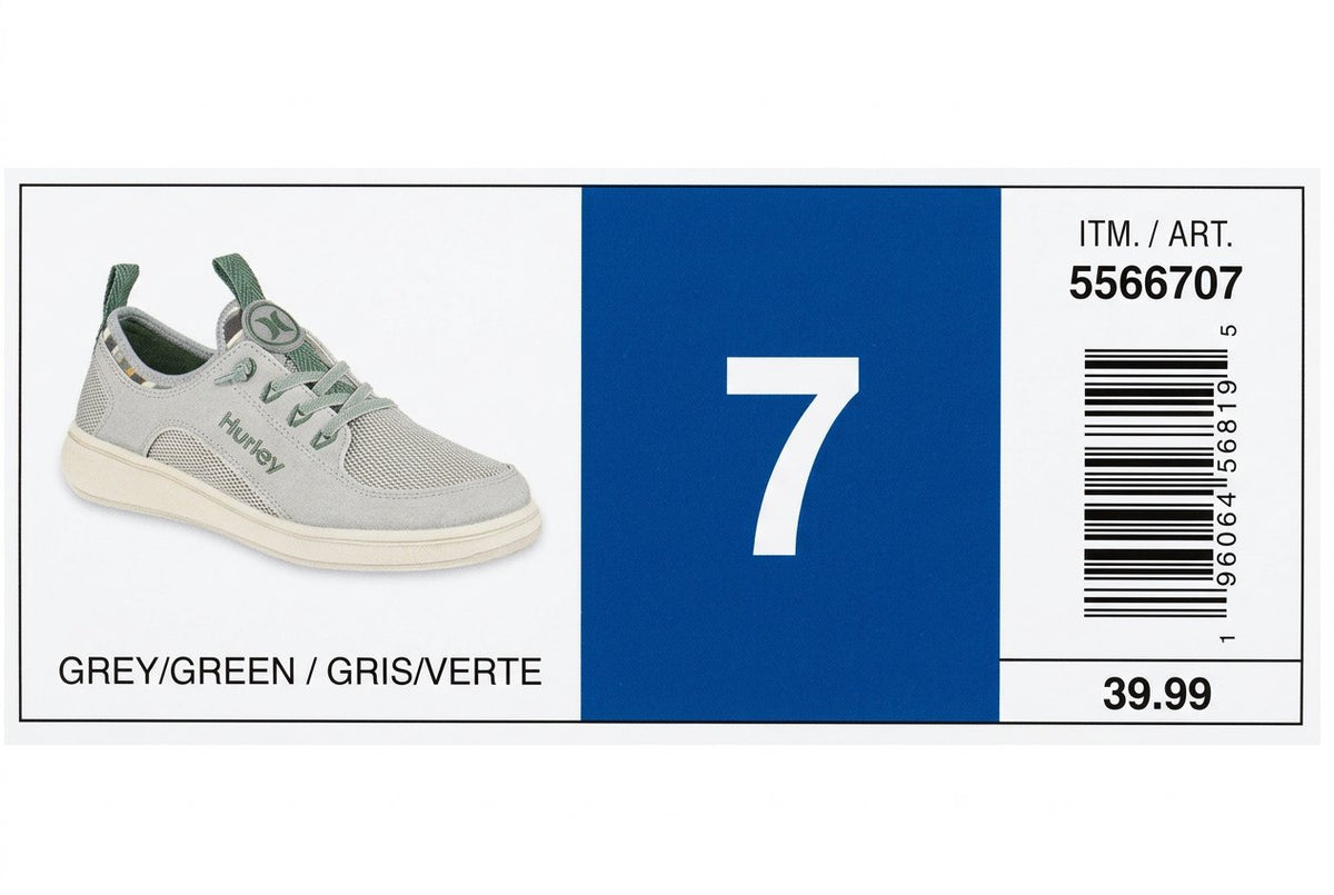 Hurley Castaic Womens Casual Shoe - Grey/Green product photo 6