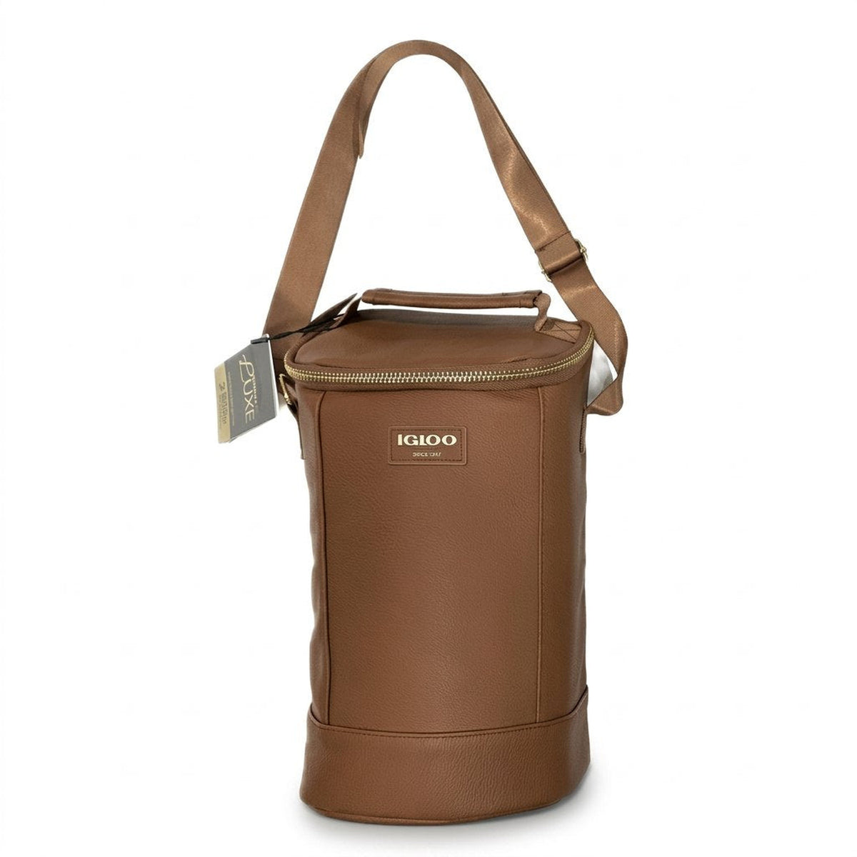 Igloo Luxe 2-bottle cooler bag in cognac brown