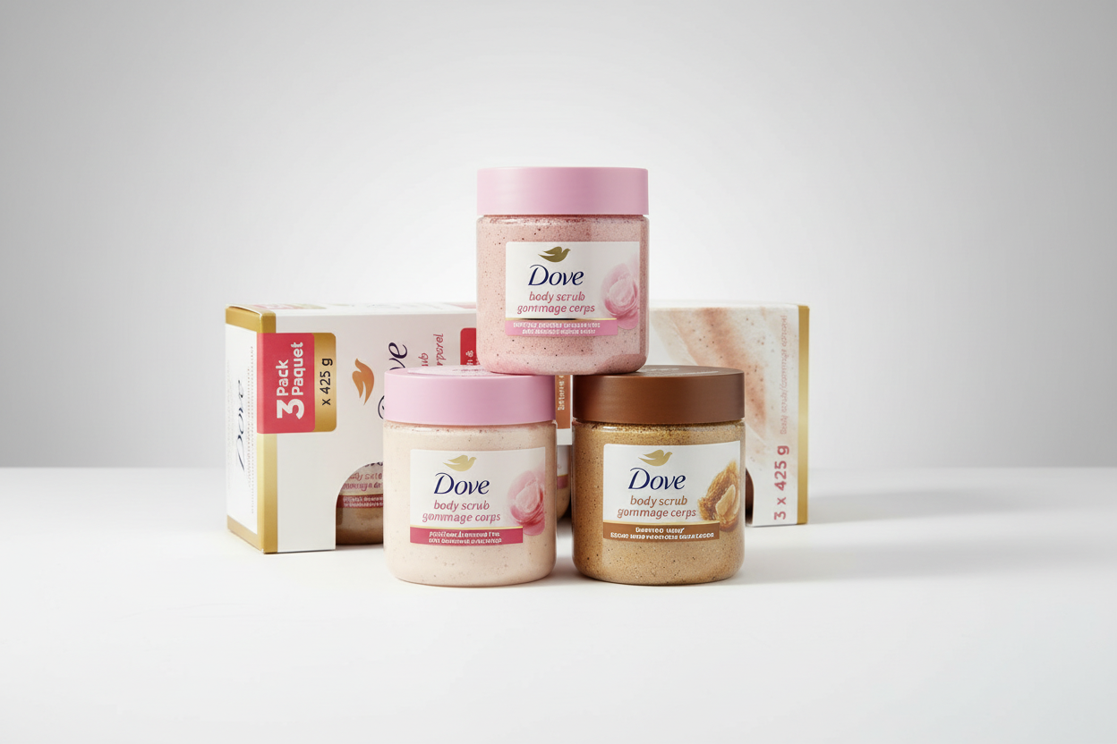 Dove Body Scrub 3-Pack studio hero image