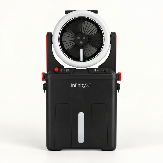 Infinity X1 Solar Misting Fan with 500-Lumen LED Light product photo 1