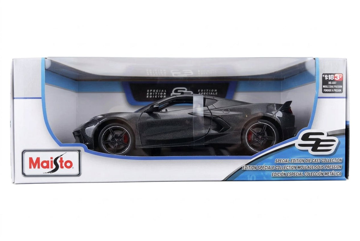Maisto Special Edition 2020 Chevrolet Corvette Stingray Coupe Z51 grey 1:18 die-cast model in its window box
