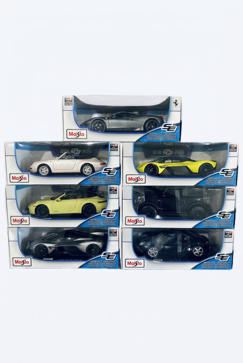Maisto Special Edition 1:18 die-cast toy car bundle with seven boxed cars
