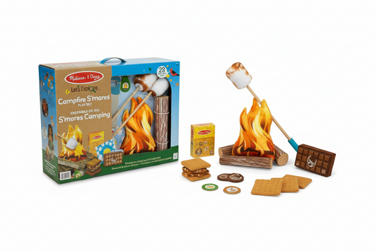 Melissa & Doug Camping S'mores play set with packaging on a white background