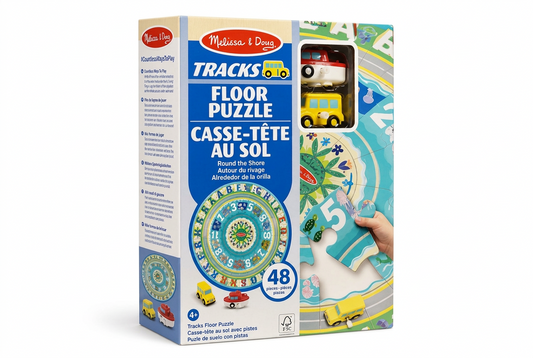 Melissa & Doug Tracks Floor Puzzle Round the Shore retail box