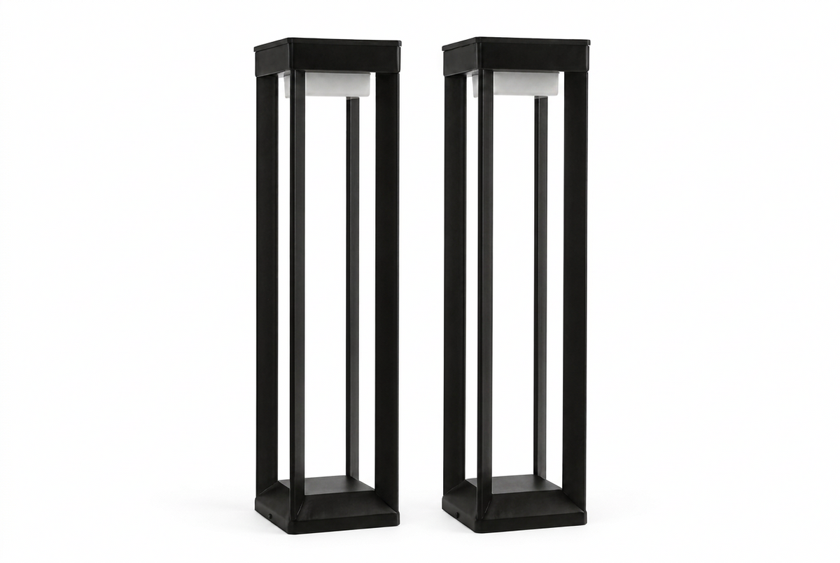 Prisma Solutions solar pathway bollard lights set of 2 on a clean background