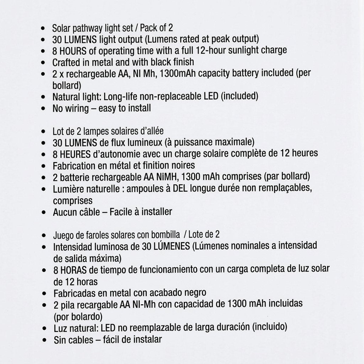 Solar pathway bollard light feature panel