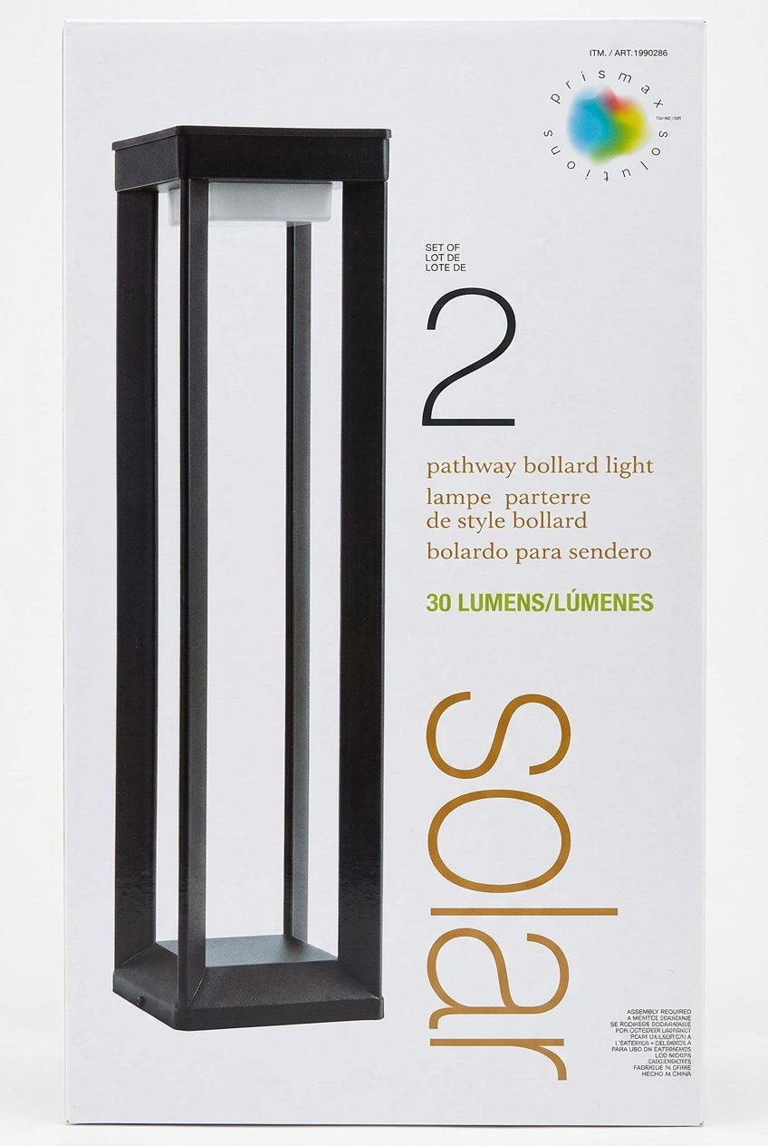 Prisma Solutions pathway bollard light set retail box front