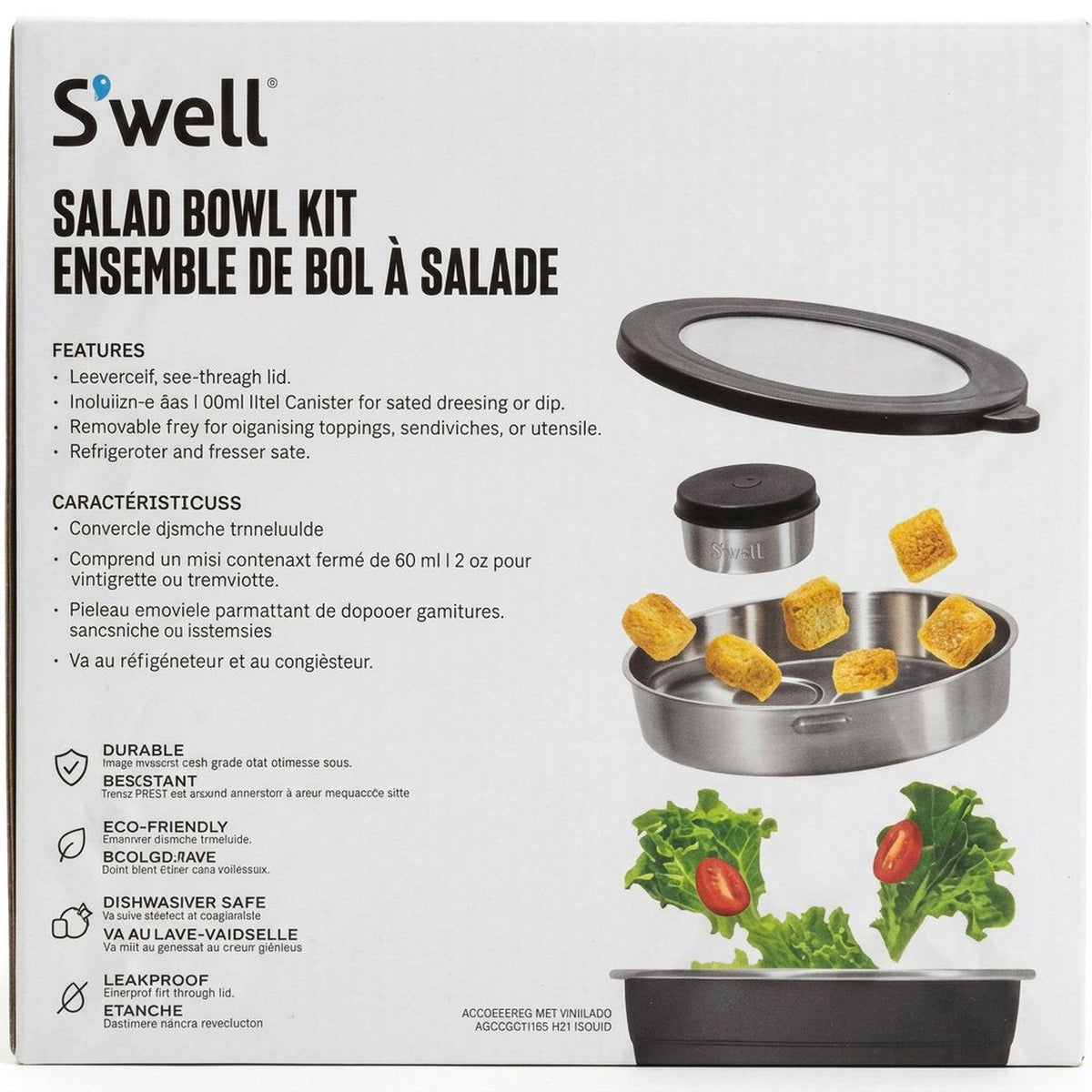 S'well salad bowl kit packaging on a dark surface
