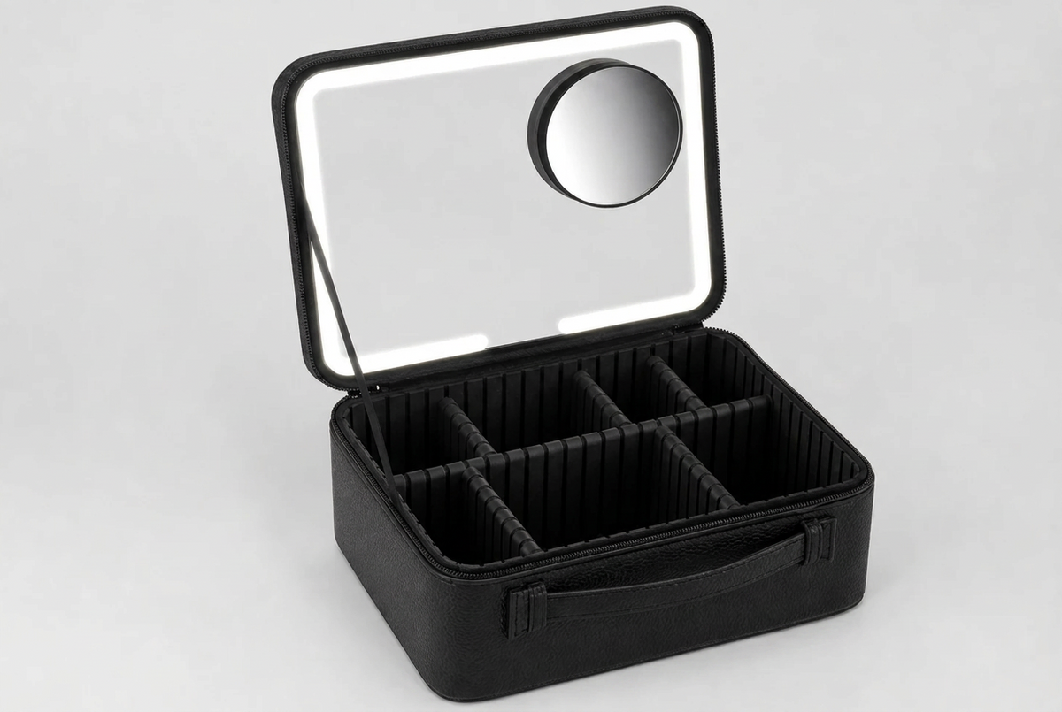 Sheffield Labs REMI travel vanity case with LED mirror