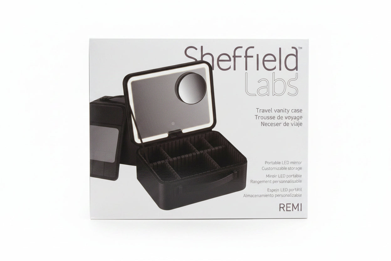 Sheffield Labs REMI travel vanity case retail package